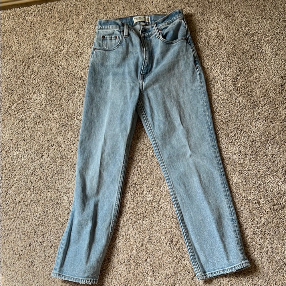 Abercrombie Ankle Straight Light Blue Jeans